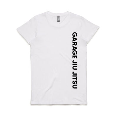 Women's T-shirt - White Vertical Text Thumbnail
